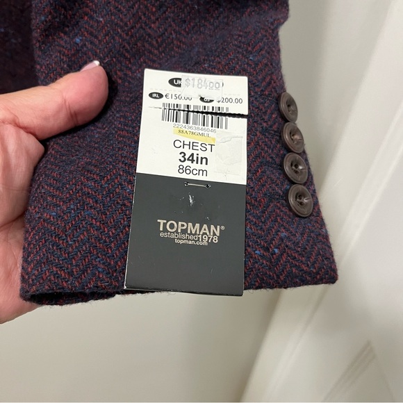 NWT TOPMAN TWEED BLAZER - Picture 7 of 13